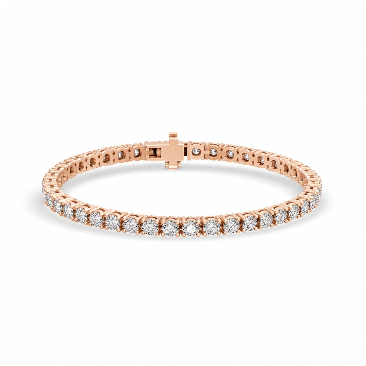 Round Shape Rose Gold Tennis Bracelet   (0.03cts/ pcs)