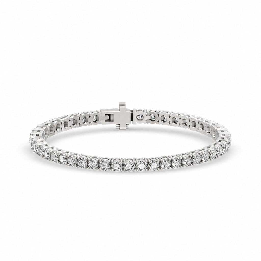 Round Shape White Gold Tennis Bracelet   (0.03cts/ pcs)