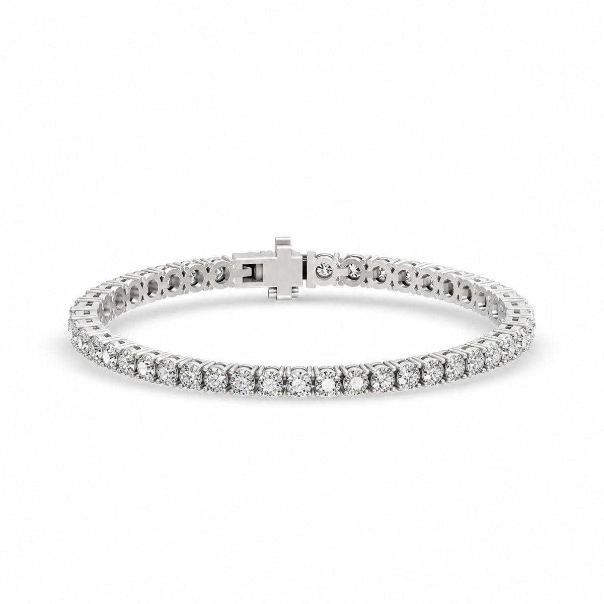 Round Shape White Gold Tennis Bracelet   (0.03cts/ pcs)