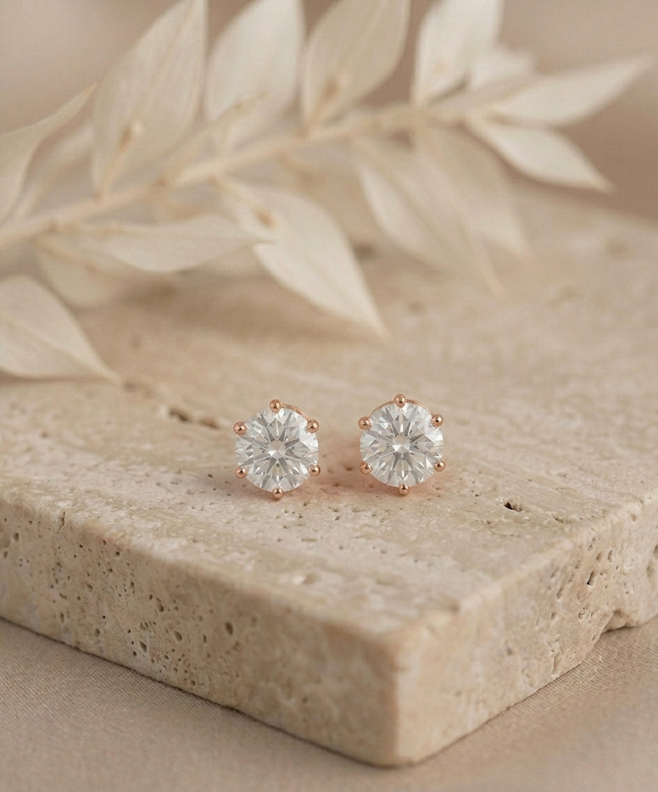 0.5 Carat Round Lab Grown Diamond Stud Earrings