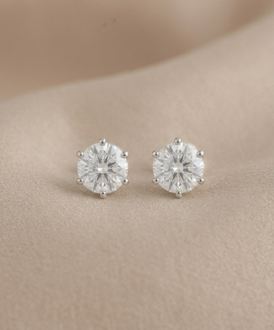 0.5 Carat Round Lab Grown Diamond Stud Earrings