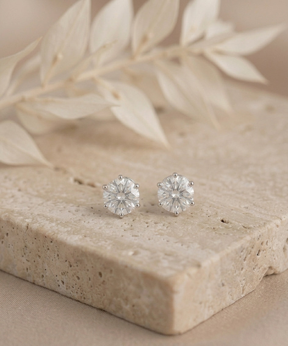 0.5 Carat Round Lab Grown Diamond Stud Earrings