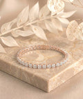 Round Shape Rose Gold Tennis Bracelet   (0.1cts/ pcs)