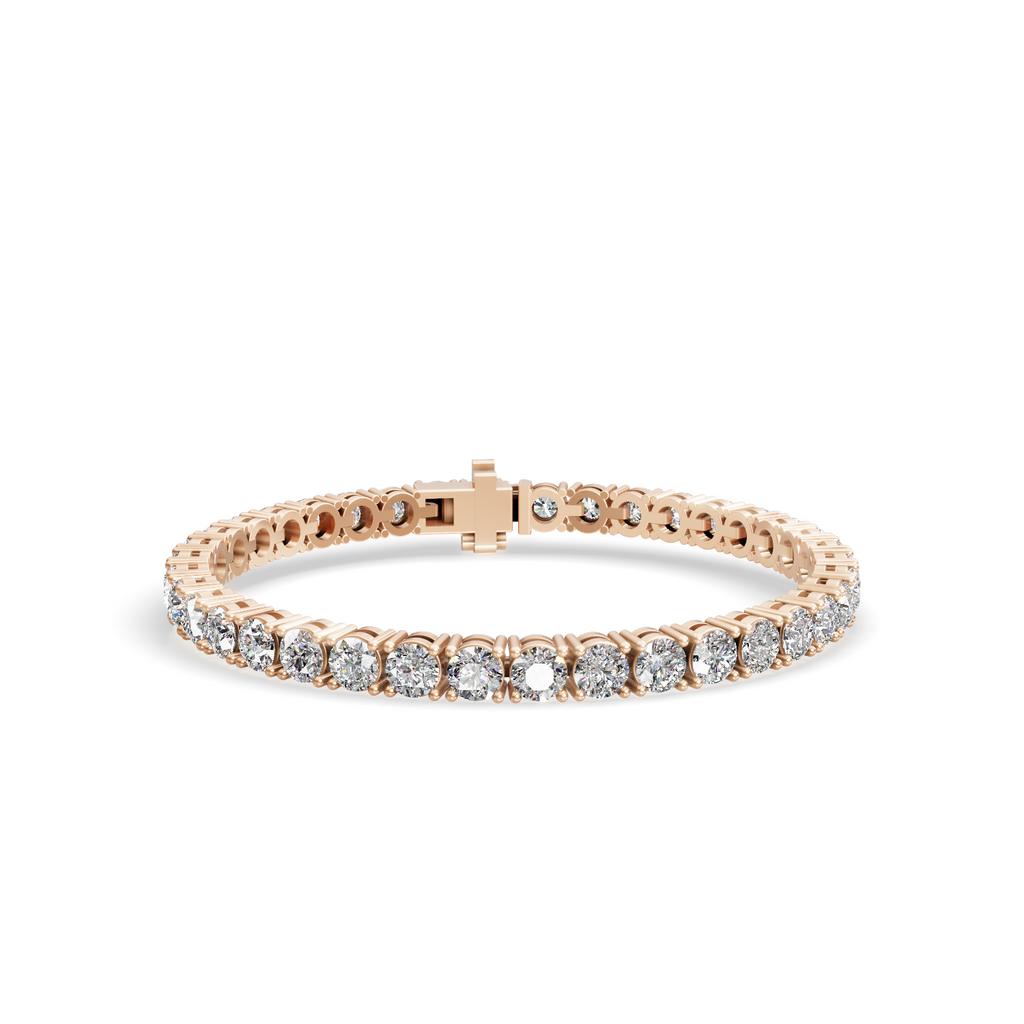 Round Shape Rose Gold Tennis Bracelet   (0.05cts/ pcs)