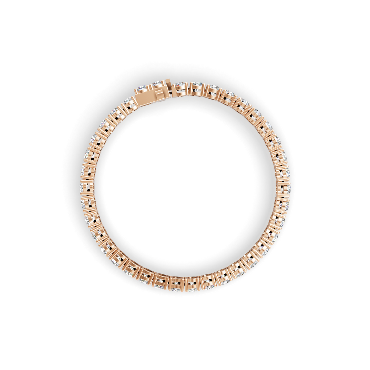 Round Shape Rose Gold Tennis Bracelet   (0.05cts/ pcs)
