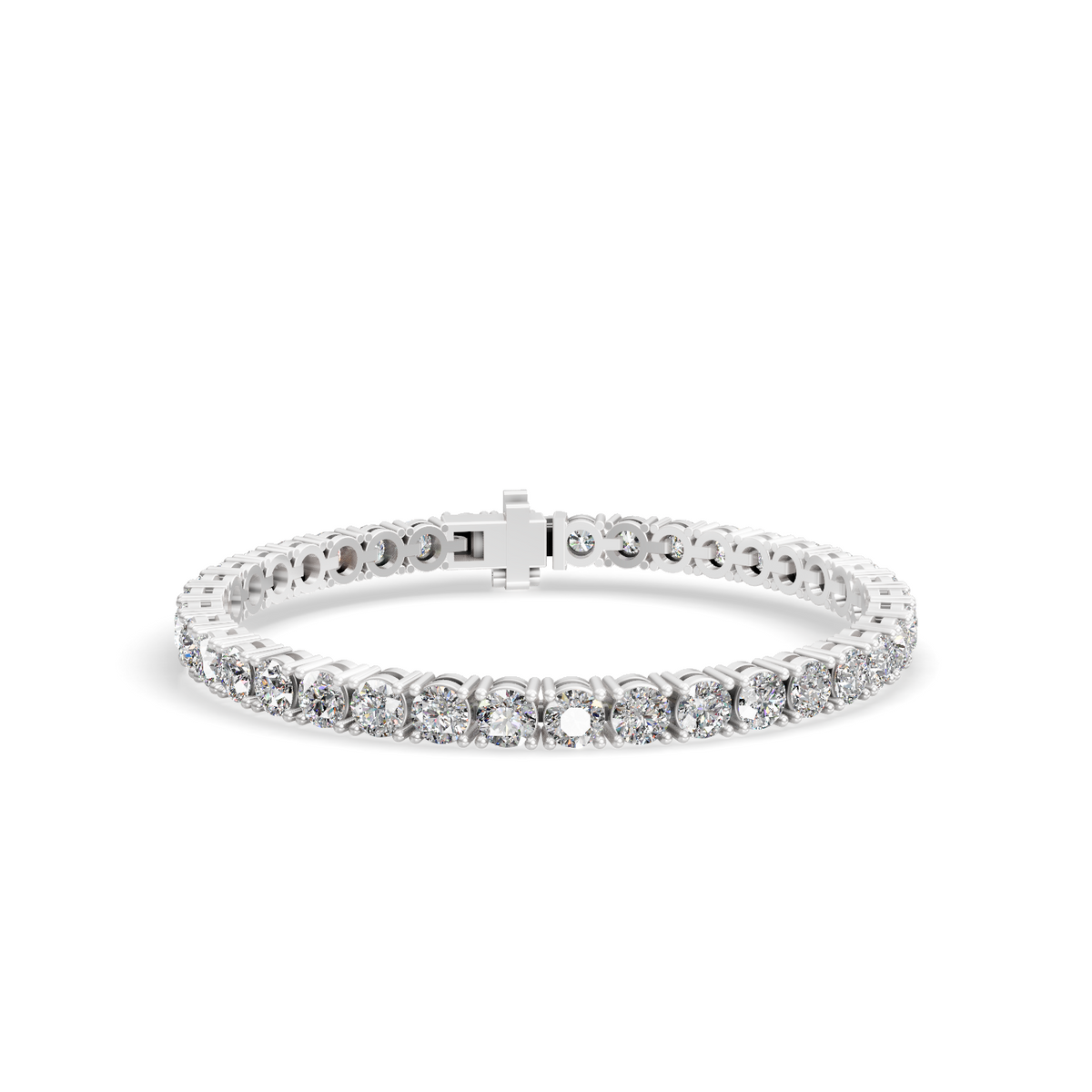 Round Shape White Gold Tennis Bracelet (0.15cts/ pcs)