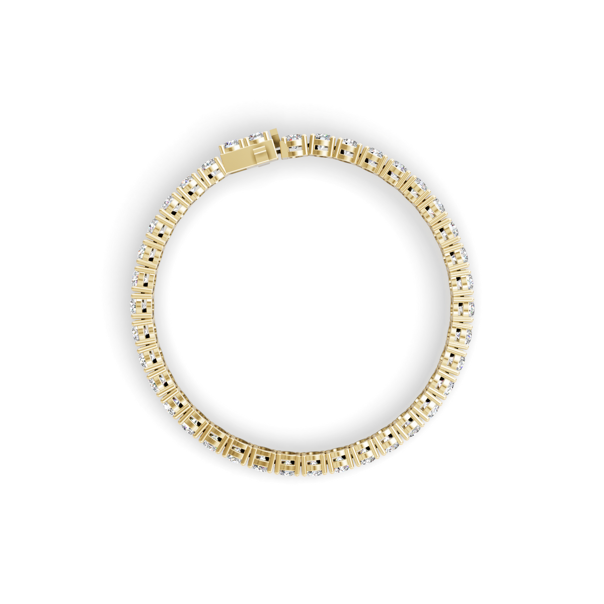 Round Shape Yellow Gold Tennis Bracelet   (0.15cts/ pcs)