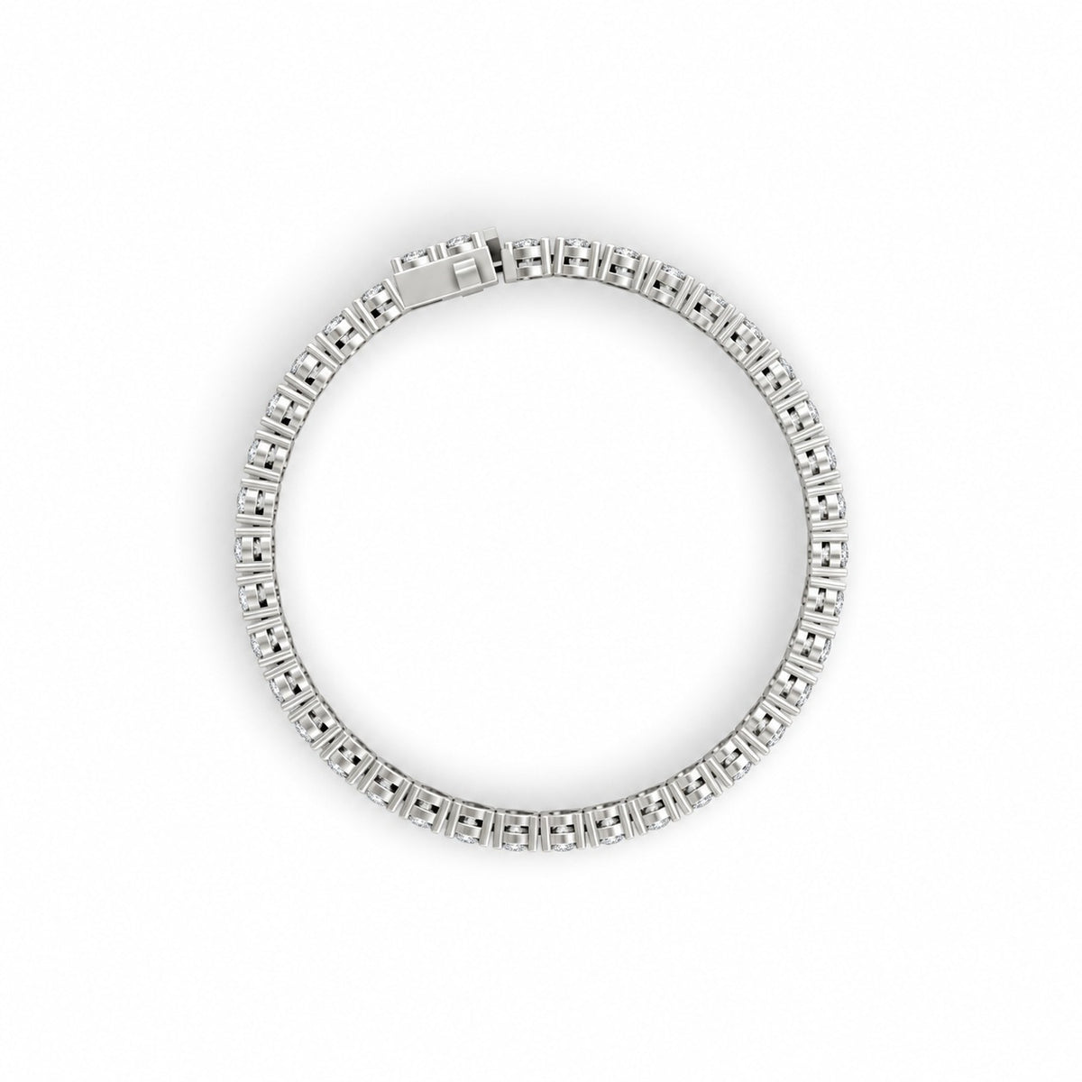 Round Shape White Gold Tennis Bracelet   (0.03cts/ pcs)