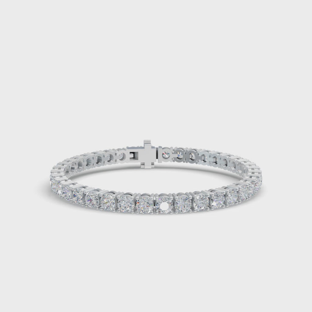 Round Shape White Gold Tennis Bracelet (0.15cts/ pcs)
